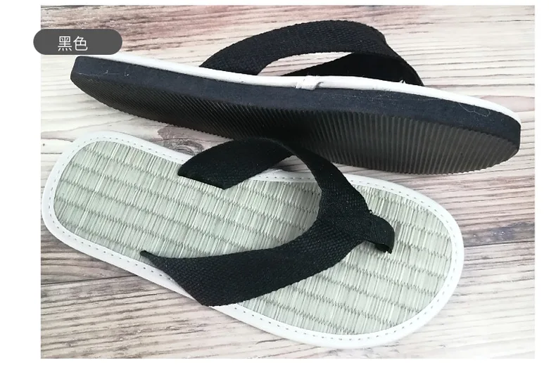 Unisex Summer Flip-Flops - Woven Natural Rush Grass Thong Sandals with Cloth-Covered Toe Post, Breathable Bohemian Style