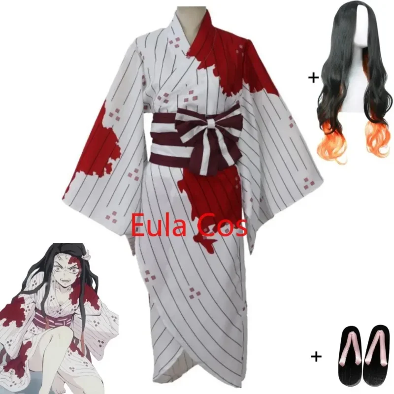 anime-demon-slayer-kimetsu-no-yaiba-kamado-nezuko-cosplay-costume-wig-clogs-white-blood-stain-kimono-hallowen-uniform-suit