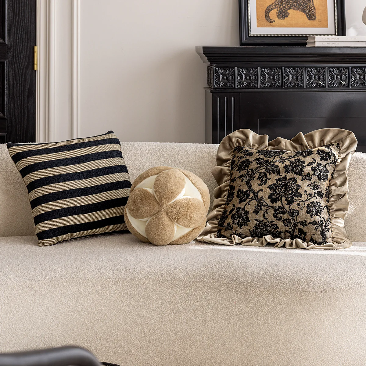 French Style Luxury Sofa Cushion Cover Ruffled Edge Throw Pillow Cover 45x45cm Bed Living Room Home Decoration Couch Pillowcase