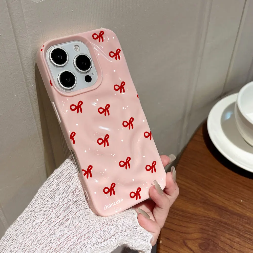 3D Water Ripple Red Heart Print Phone Case For iPhone 17 16 15 14 13 12 11 Pro Max 17 Air 15 16 Plus Shockproof Soft TPU Cover view 5