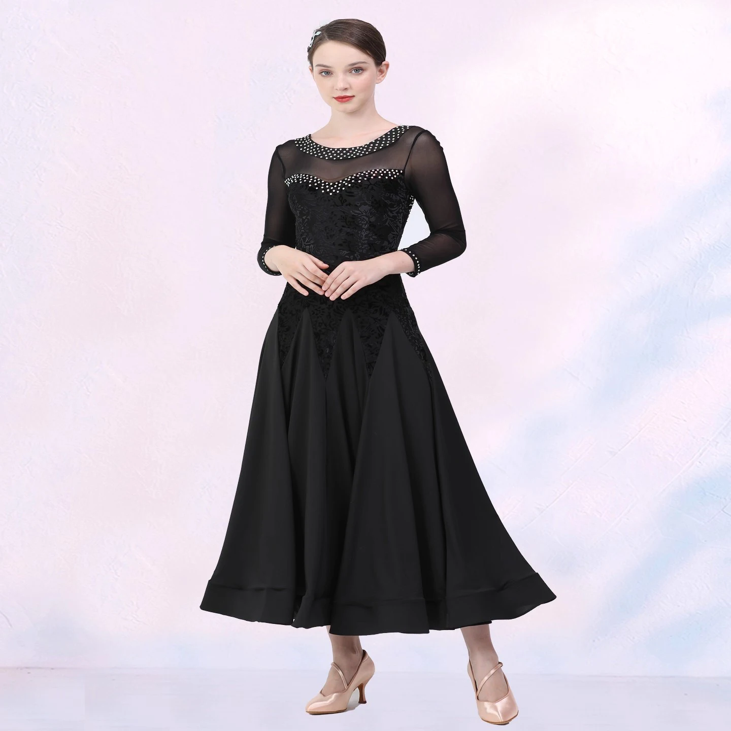 Eleganckie suknie balowe damskie na rok 2025, standardowe stroje do walca na zawody, ekskluzywne nowoczesne kostiumy sceniczne.