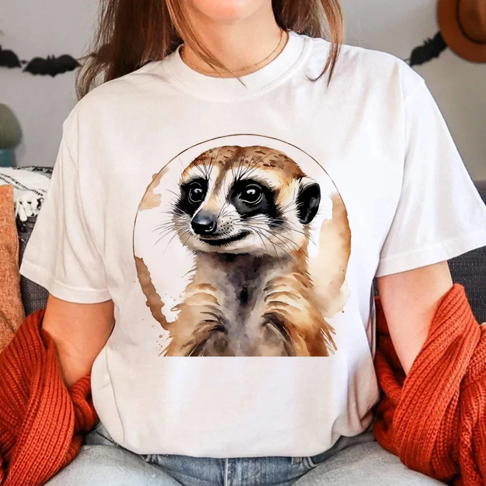 Meerkat t shirt women harajuku Tee girl y2k designer clothes