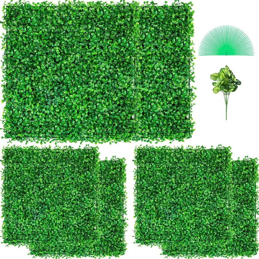 

Artificial Boxwood Panel UV 6pcs Boxwood Hedge Wall Panels Artificial Grass Backdrop Wall 20 X 20 4 cm Green Grass Wall Fake H