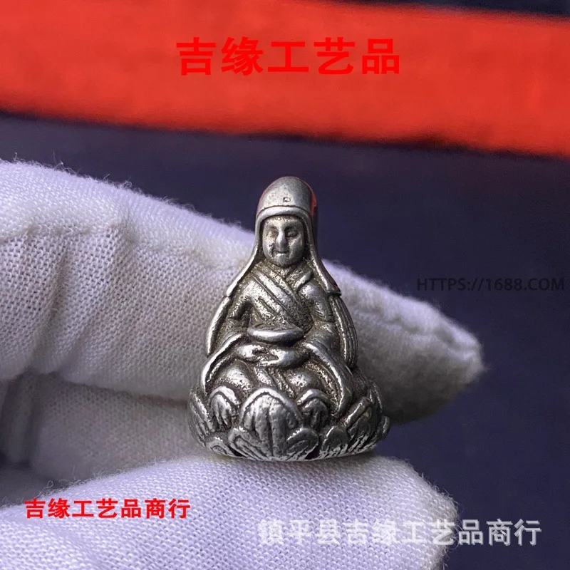 النمط التبتي الصغيرة برازين بوذا العتيقة الصلبة البسيطة الصغيرة بوذا التبتية زونغكابا النحاس بوذا تمثال جيب بوذا #1