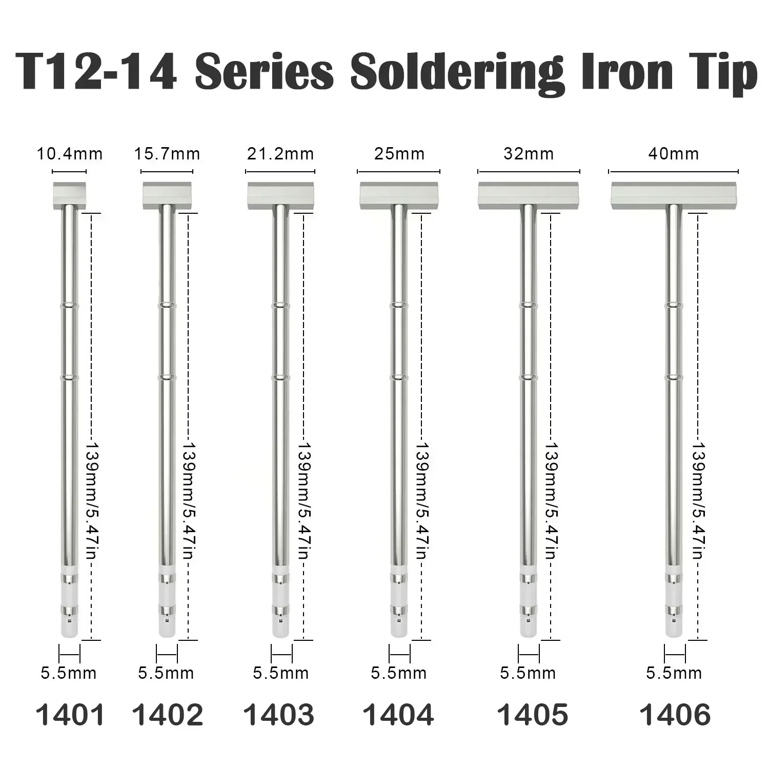 T12 Soldering Iron Tips 1401 1402 1403 1404 1405 1406 Original Taiwan Replaceable Tip for HAKKO FX-951 High Quality T12-14