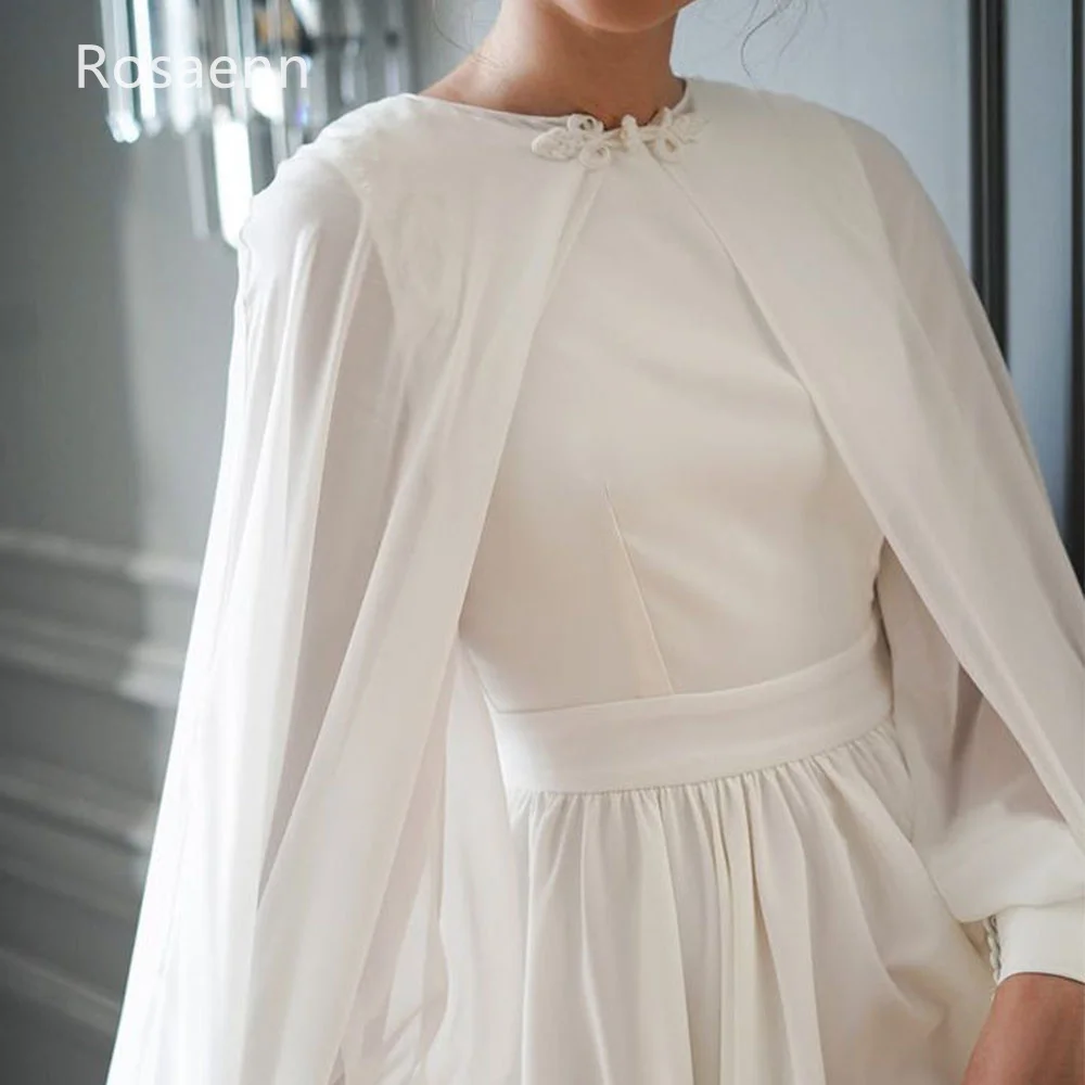 Customized High Quality A-line Wedding Dresses O-Neck Satin Draped Pleat Floor Length Brush Train	Wedding Gown robe de mariée