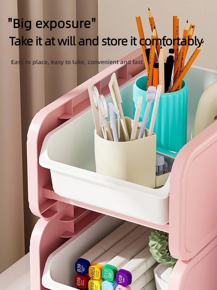 School bag storage rack,can move under-desk drawer, school bag artifact, office desktop book storage cart