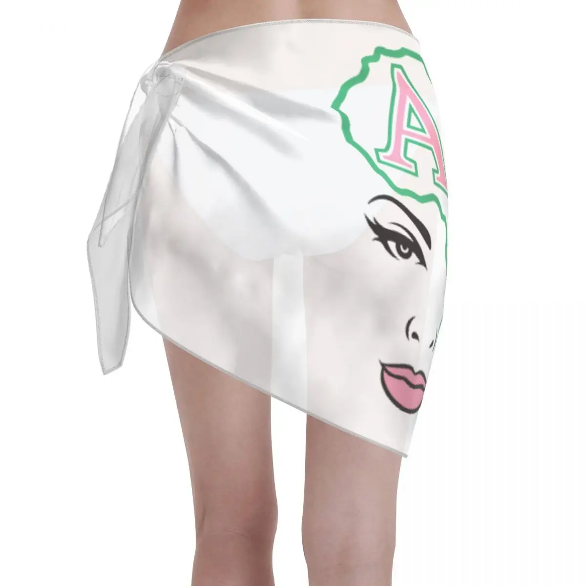 AKA Sorority – paréo court personnalisé pour femmes, enveloppe de plage, imprimé en 3D, visage de fille pour maillots de bain, robe portefeuille pour Bikini, Cover-up pour maillot de bain