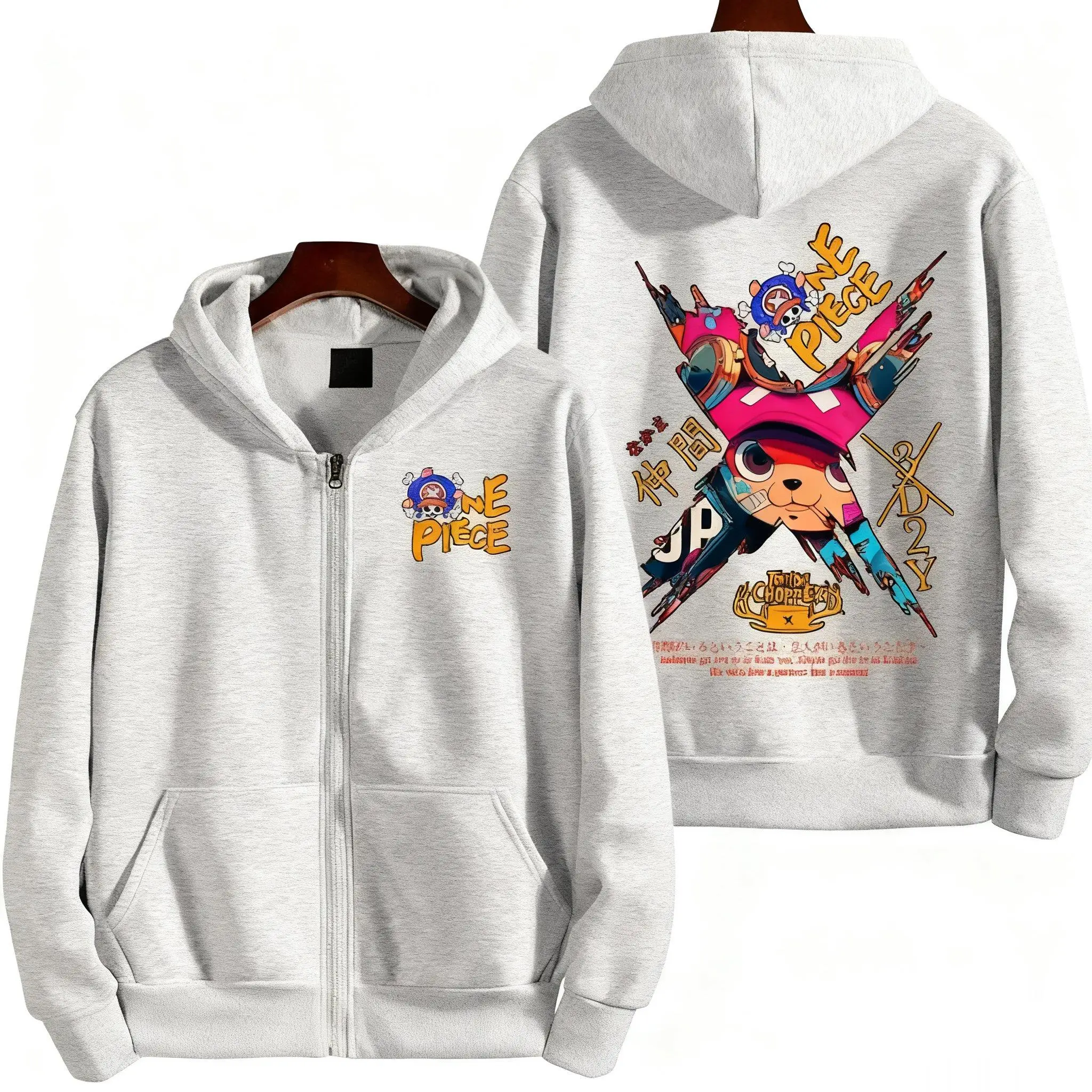 

Unisex One Piece Anime Print Zipper Hoodie Women Men Jacket Sweatshirt Streetwear Oversized Casual Cosplay Autumn Fashion Tops