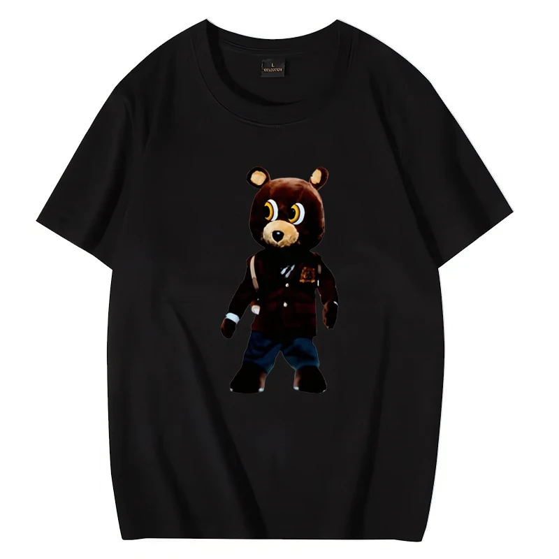 Kanye West Late Registration Bear Graphics T shirt 2024 Men Women High Quality Funny Tops Oversized short sleeve Unisex t-shirts