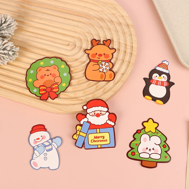 50 Pcs Christmas Lollipop Decoration Card Santa Claus Snowman Penguin Candy DIY Insert Card Mini Message Card Party Supplies