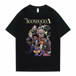 The Boondocks Huey and Riley Printed Tshirt Men Women Anime Cartoon Fashion T-shirt Funny Man T Shirts Male Hip Hop Streetwear