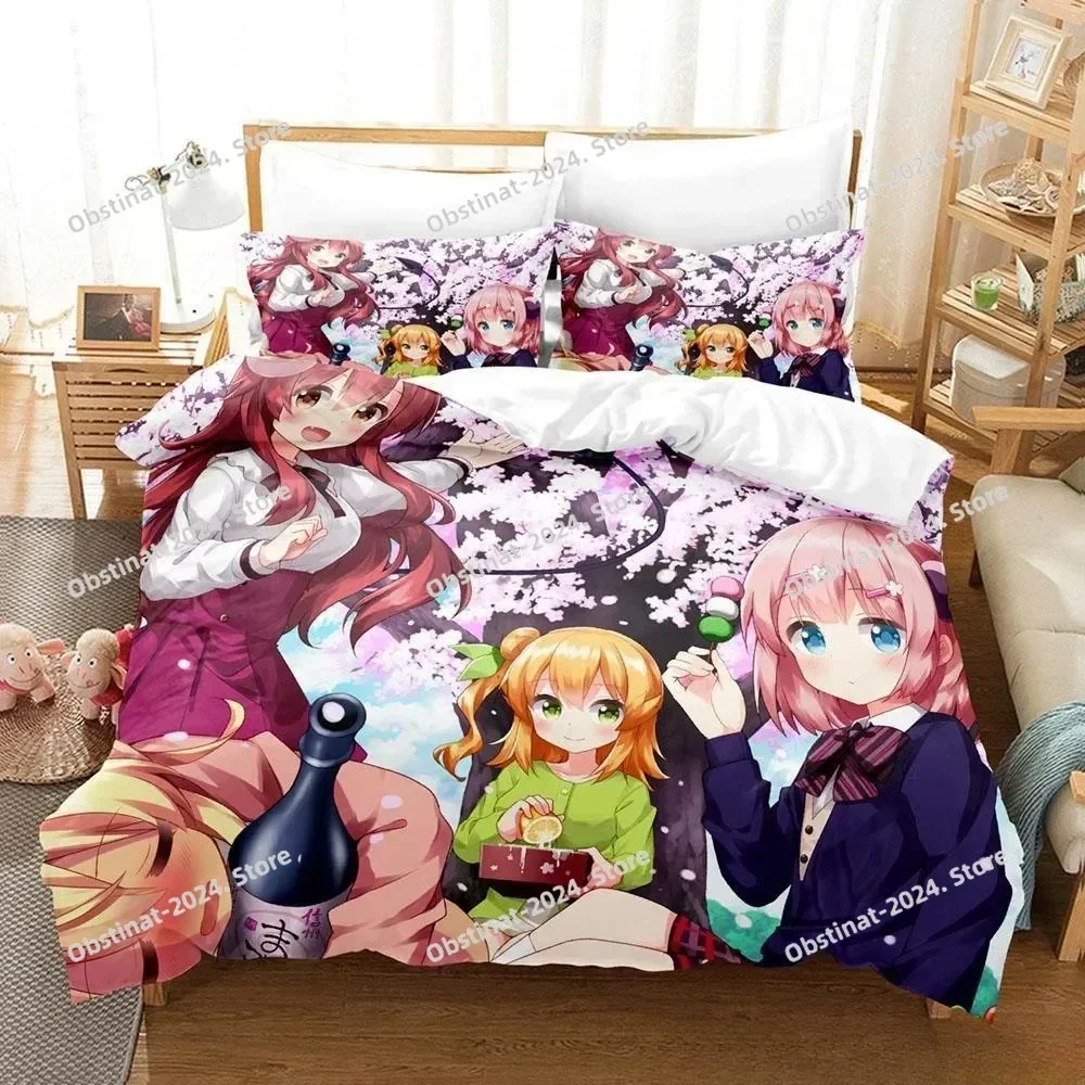 New Anime Girls The Demon Girl Next Door Bedding Set Print With Pillowcase Duvet Cover Soft Single Double Queen Super King Size