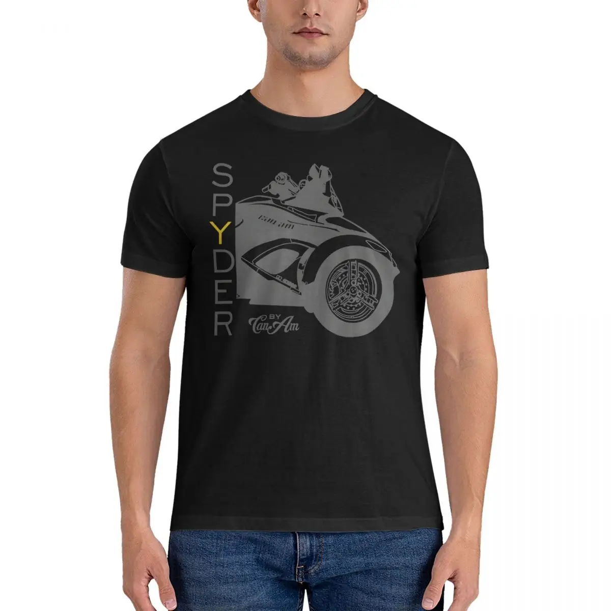 Men T-Shirts Spyder ST Vintage Pure Cotton Tee Shirt Short Sleeve Can-am T Shirt O Neck Tops Party