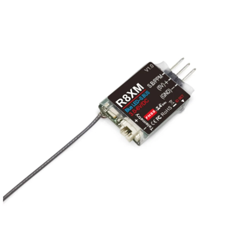 8 Channels Mini Receiver R8XM 2.4GHz Integrated Telemetry Vehicle Voltage 4000 Meters Control & Telemetry Distance-A32R