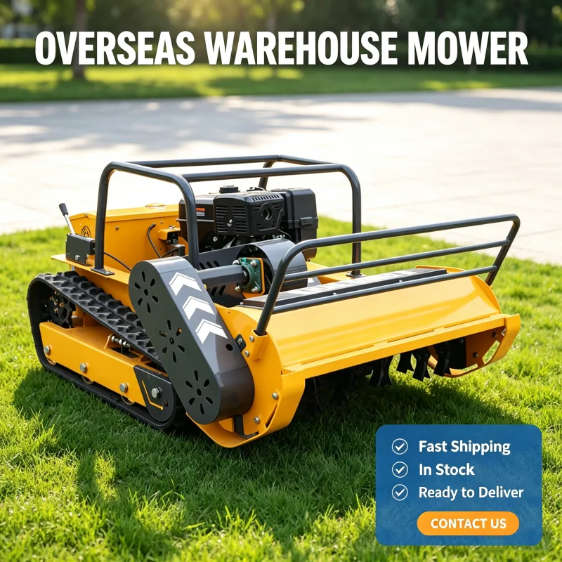 Customized CE EPA Li-ion Battery Crawler RC Lawn Mower Brushless 4-Blade for Garden