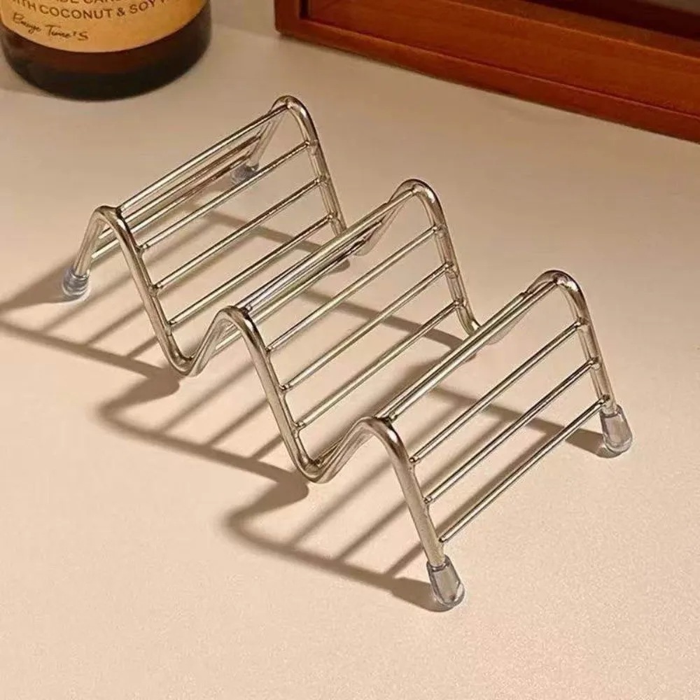 New Self Draining Stainless Steel Soap Rack with Tray Multifunctional Bathroom Storage Rack Multi-scene Soap Dish Bathroom Use