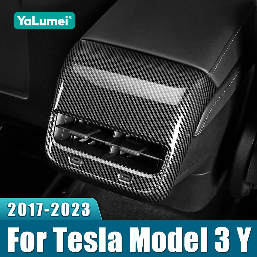 

For Tesla Model Y 2021 2022 2023 2024 Model 3 2017 - 2023 Car Rear Air Conditioning Vent Outlet Cover Trim Accessories