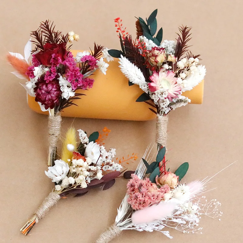 

Wedding Dried Flower Arrangement Mini Bouquets Floral Rustic Decoration Table Centerpieces Home Cake Decor Holiday Birthday Gift