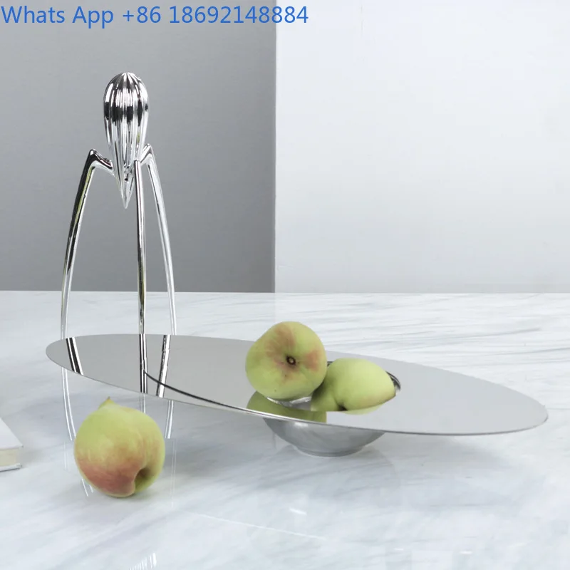 Modern Minimalist Silver Octopus Alien Juicer Decor for Home Kitchen Dining Room Living Room