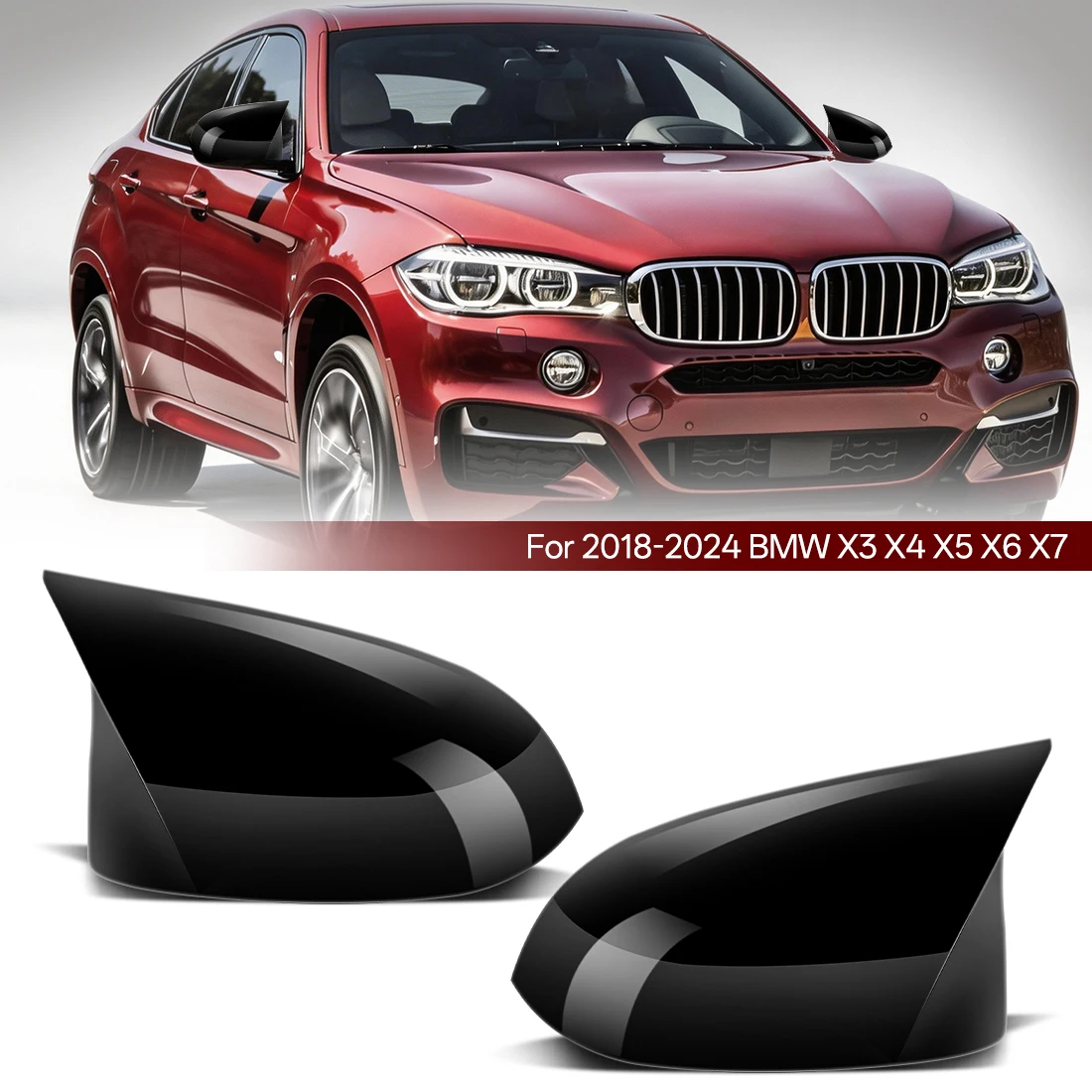 

Side Rearview Mirror Grille For BMW X3 G01 X4 G02 X5 G05 X6 G06 X7 G07 2018-2024 Rearview Mirror Cover 51162446964 51162446965