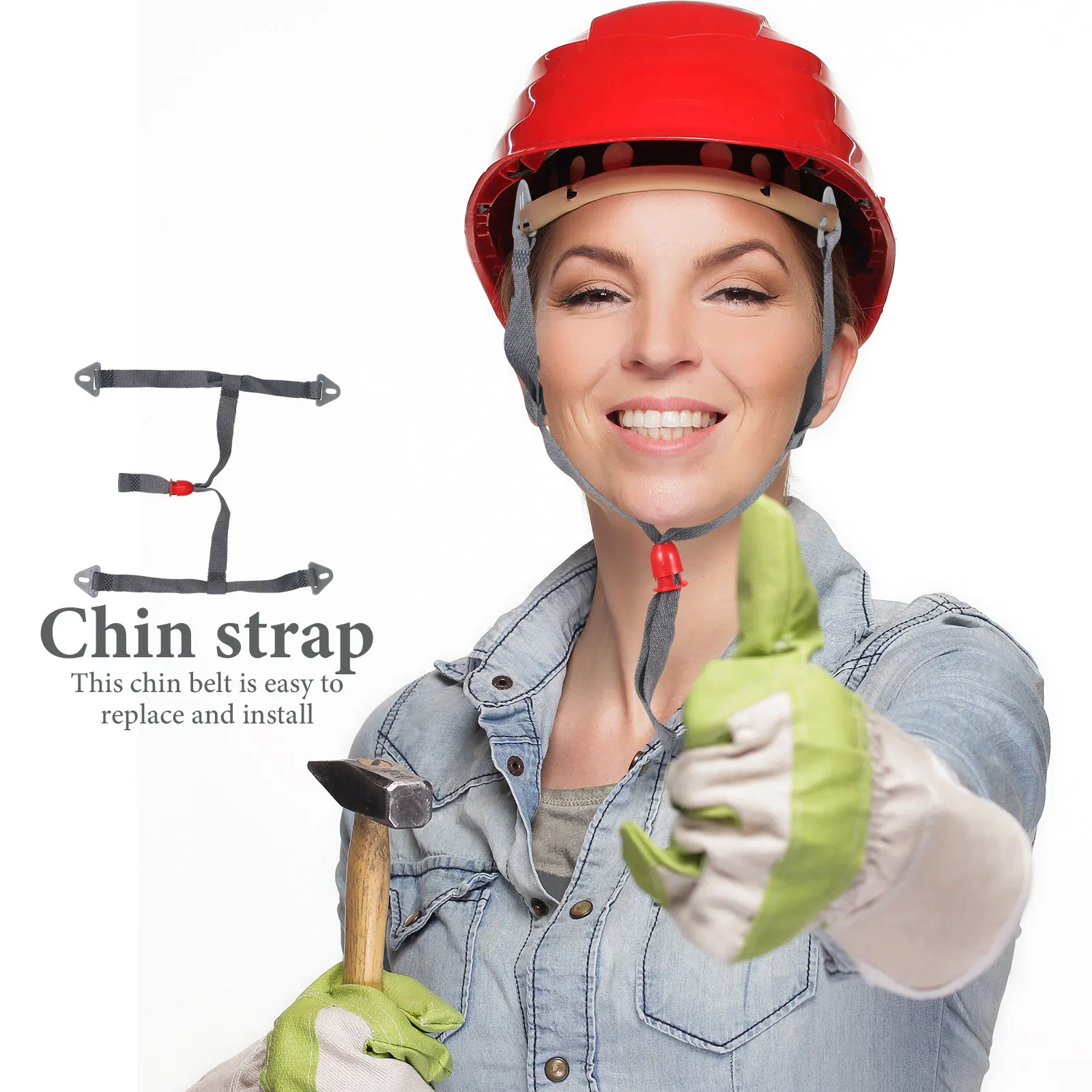 Safety Chin Strap Adjustable Replacement Belt for Construction Hard Hat Y Buckle Plastic Durability Comfort Fit