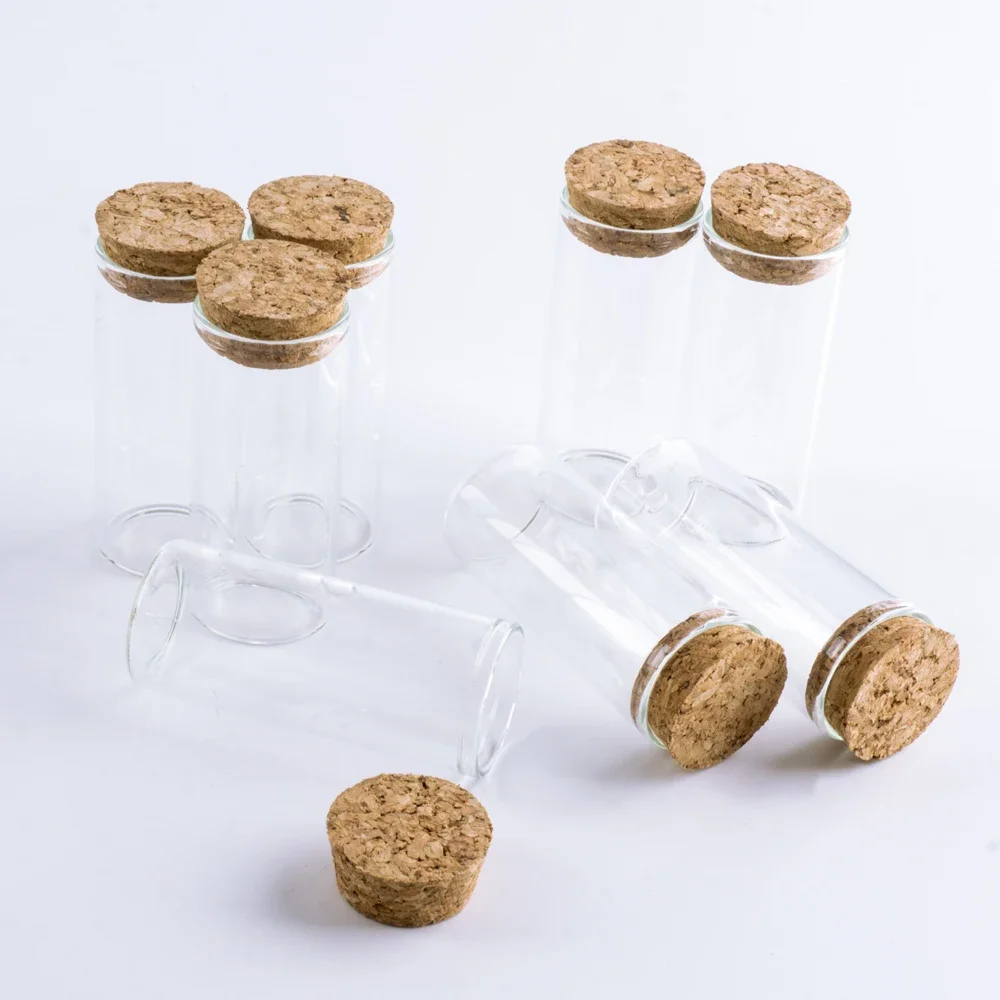 Straight Mouth Glass Bottle 70*30mm 30ml Cork Stopper Spice Container Jars Vials DIY Craft Kitchen Storage Bottles 12pcs/Lot