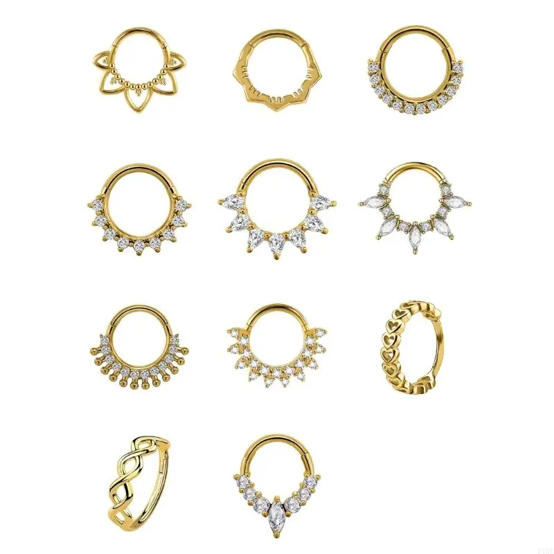 

E15E Crystal Nose Piercing Ring Ear Cartilage Septum Jewelry for Special Occasions