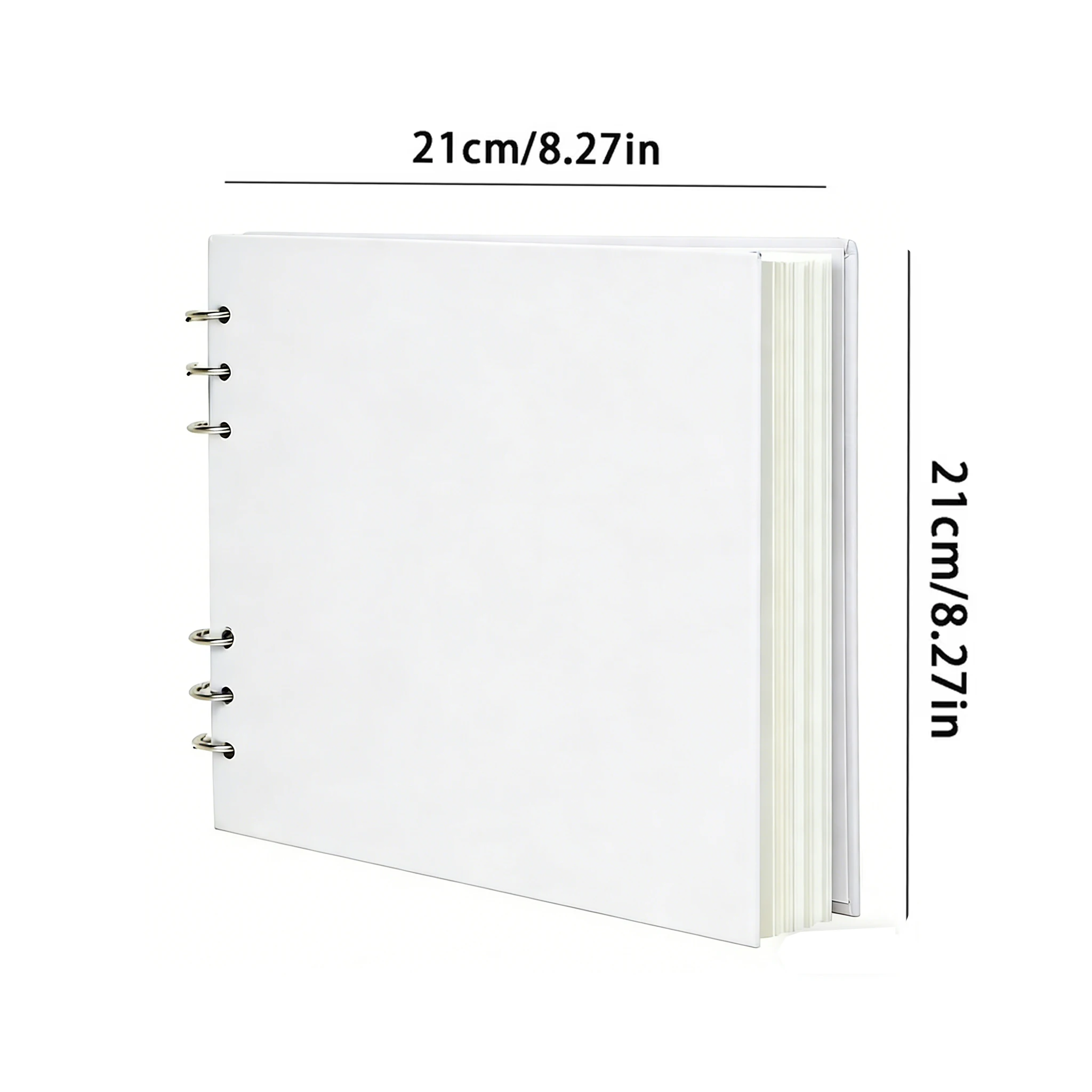 Professional Watercolor Sketchbook 210×210 mm, 300 GSM Rough Paper, Removable Metal Rings, Hand-Painted Dessert Cover, 22 Sheets view 2