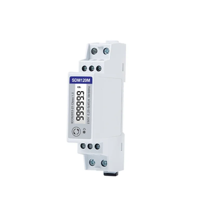 SDM120-Modbus,1 phase 2 wire, 0.25~5(45)A , 230V, RS485 Modbus, kwh,kvarh,U,I,P,Q,PF,Hz,dmd Measurement, DIN rail energy meterbi