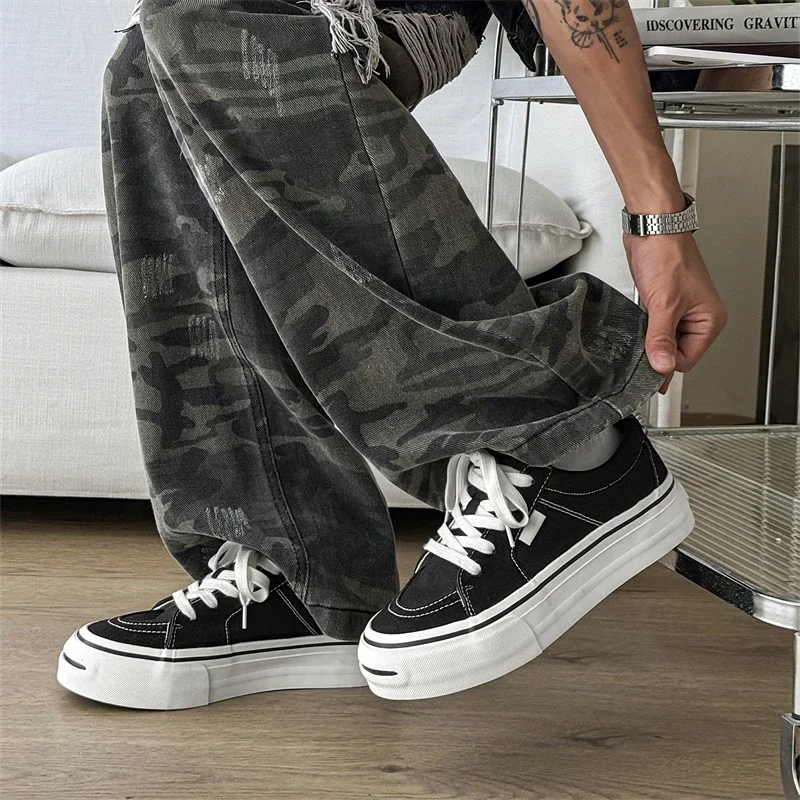 

Новинка весны и осени 2025 года, парусиновые кроссовки на плоской подошве с низким берцем на шнуровке в стиле ретро, новые повседневные вулканизированные прогулочные кроссовки большого размера