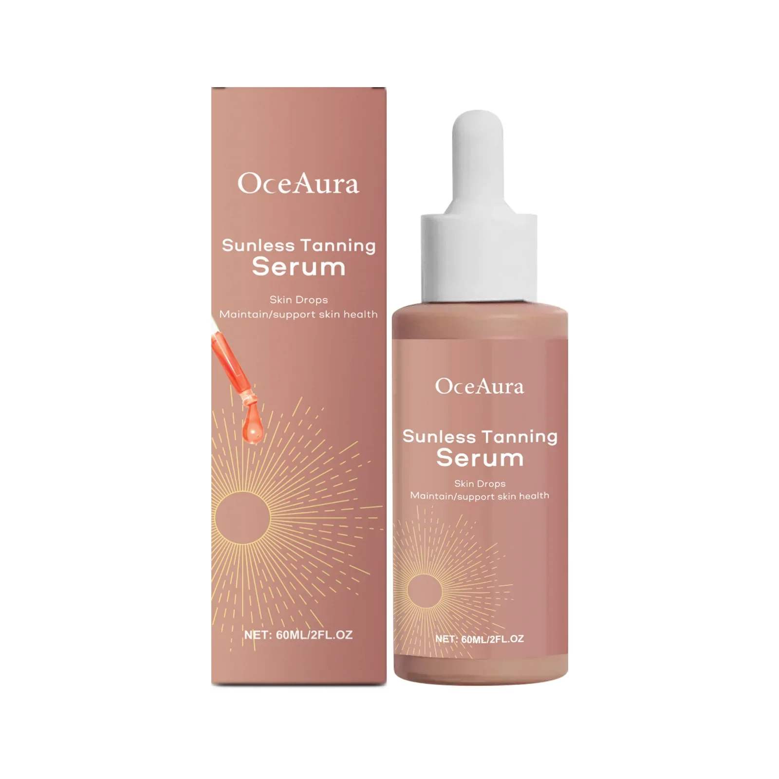 OceAura Sunless Tanning Serum Herbal Summer Beach Enhance Tanned Wheat Skin Body Moisturizing Skin Care Drops