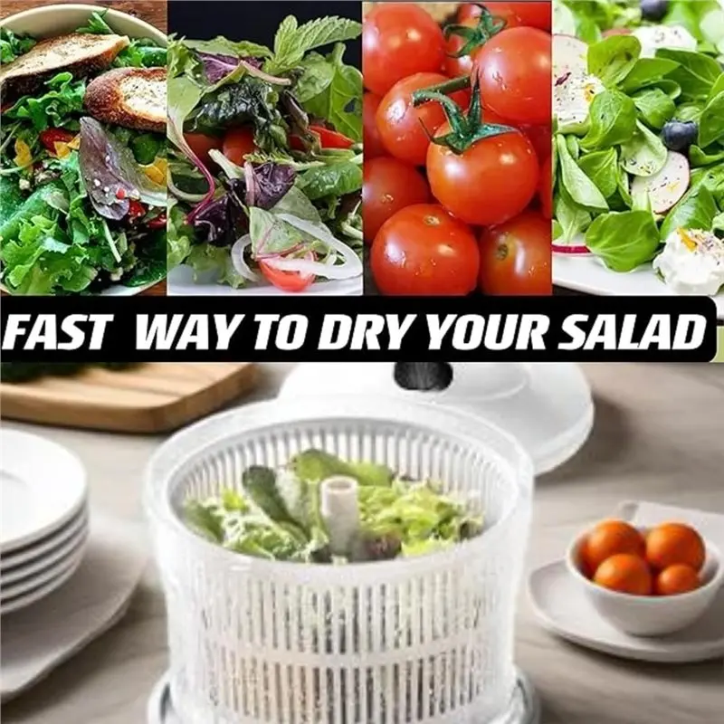 AC76-Hand Chopper Manual Food Processor-Multi-Function Salsa Maker, Salad Spinner With Stainless Steel Blades