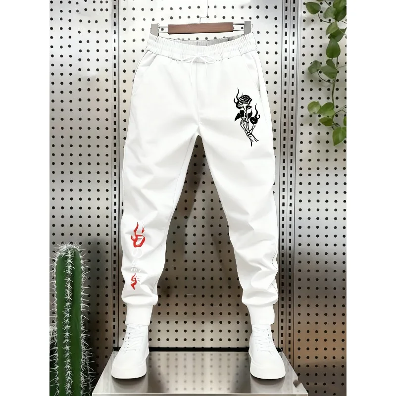 

Спортивные спортивные штаны с 3D принтом Rose Flame, уличные повседневные тренировочные брюки в стиле хип-хоп, многофункциональные удобные свободные брюки больших размеров