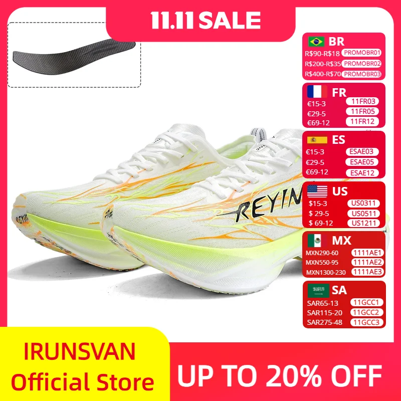 

IRUNSVAN дышащая сетка уличная спортивная обувь для бега на траве легкая профессиональная спортивная обувь для марафона с карбоновой пластиной