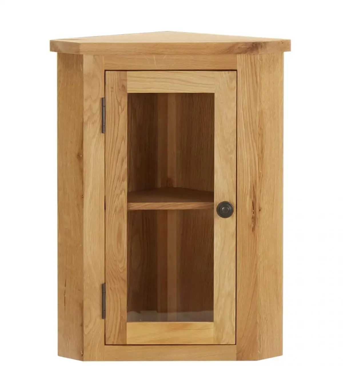 Wall-mounted Corner Cabinet Oak Wood Storage Lockers and Lockers 45x28x60cm