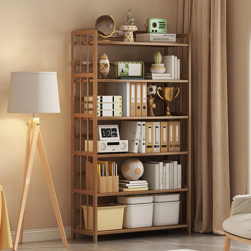 

Adjustable Simple Bookshelf Multifunctional Storage Rack Floor Home Living Room Student Bookcase Office Wall Storage Rack