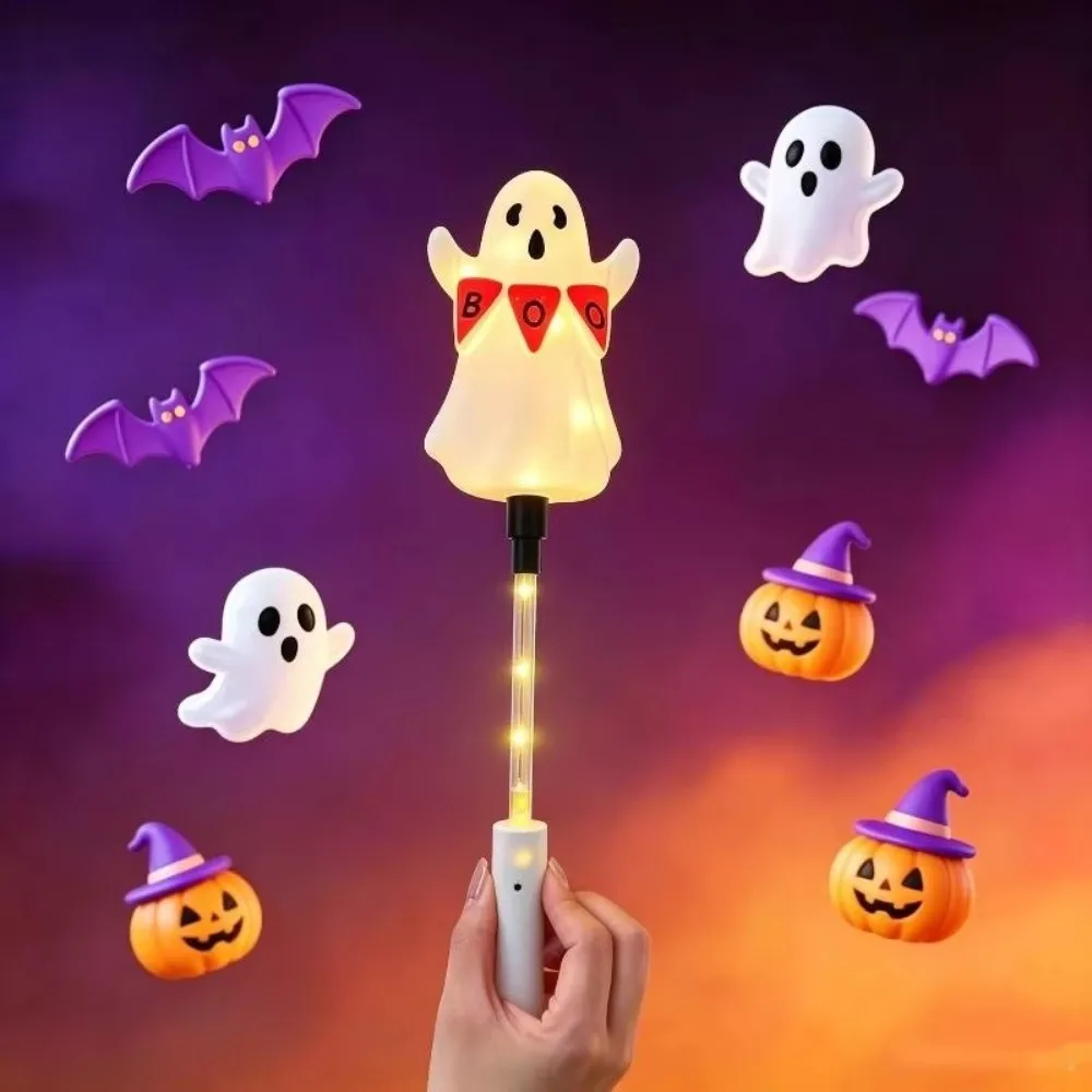 Pumpkin LED Glow Wands Flashing Lights Cartoon Designs Light Up Wand Portable Light 3 Lighting Modes Glow Stick Party Favors