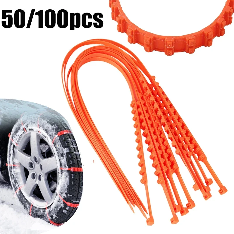 Anti Skid Chains 10pcs/50pcs Car Tyre Anti Skid Mud Chain Snow Chains Car Winter Tyre Wheel Chains Auto Tires Accessories