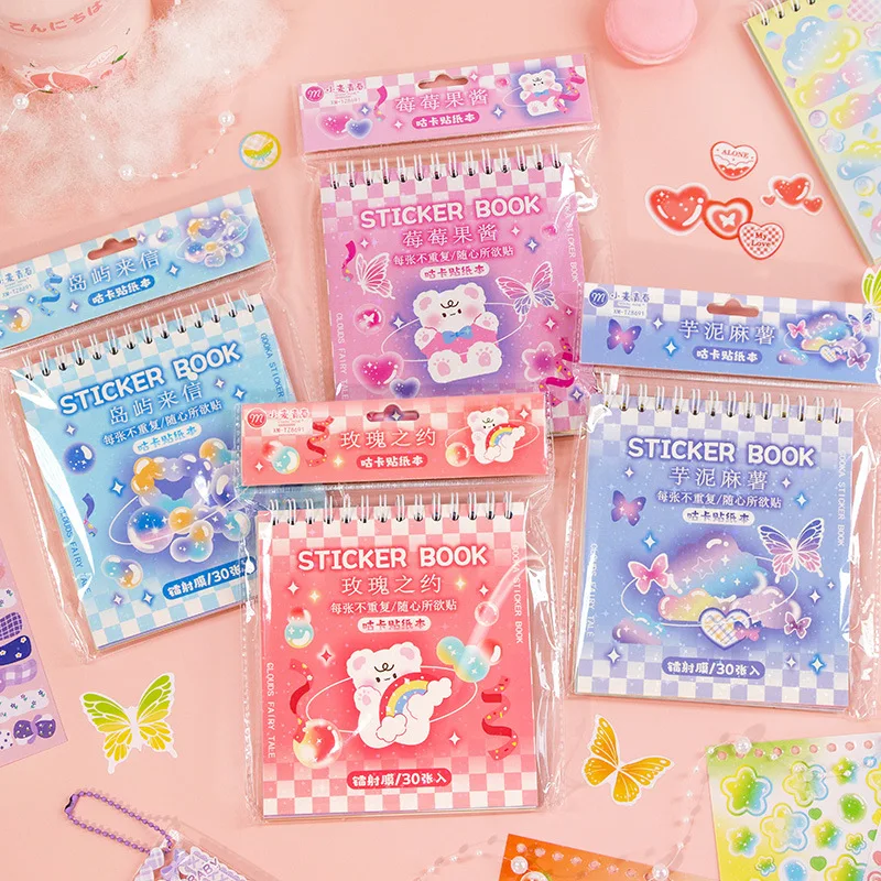 

Набор наклеек Wheat Youth Guka, 30 листов, мультяшные вырезанные наклейки для скрапбукинга, для декора дневников, поделок и альбомов