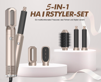 5 In 1 Hair Dryer Brush Electric Hot Air Straightener Multi Hair Styling Blowing Comb Rotating Curling Iron Set Professional