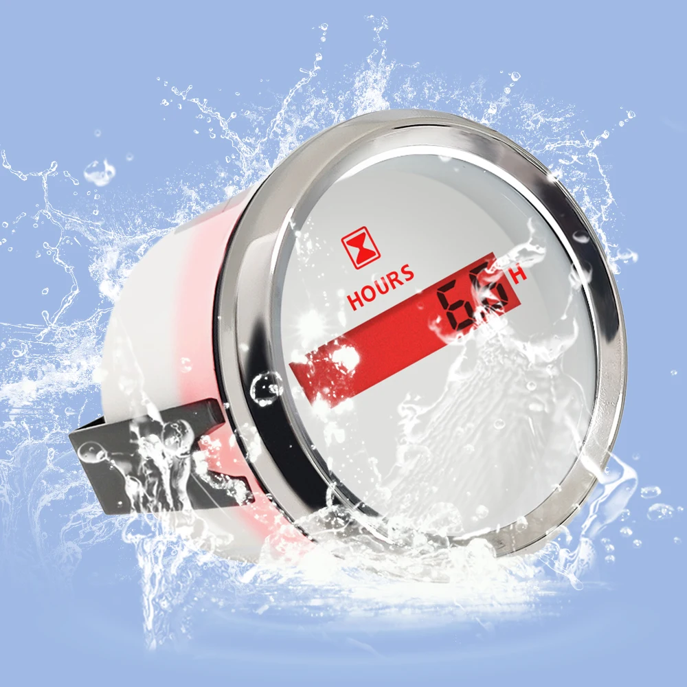 ELING 52MM écran LCD étanche 2 "clé numérique pour vélo moto ATV voiture bateau avec rétro-éclairage rouge 9-32V