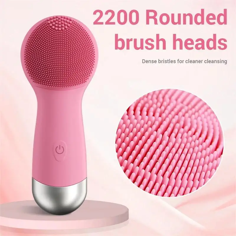 Brosse électrique de nettoyage du visage en Silicone, rouleau de Massage par vibrations et nettoyeur de pores étanche, outils de soins de la peau pour un nettoyage en profondeur