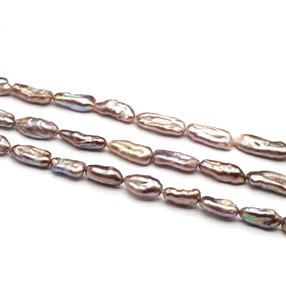 Purple Baroque Natural Freshwater Pearl Long Strip Shaped Through-hole Beads Jewelry Making DIY Necklace Bracelet Accessories