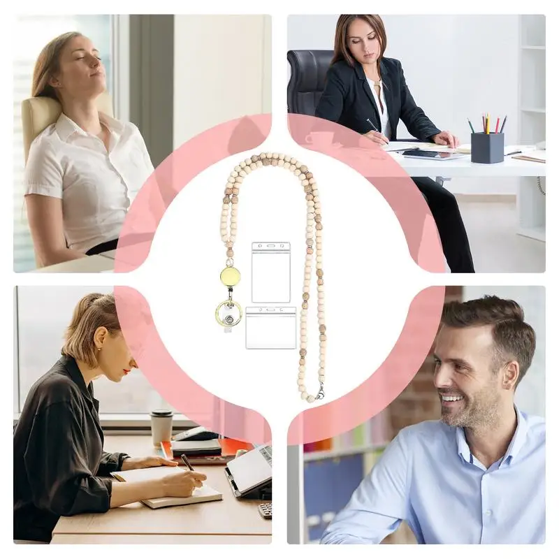 لطيف المعلم الحبل 34 بوصة لطيف الخرز المعلم اسهم طويلة المفاتيح الحبل مع 2 حامل الهوية الملونة مفتاح الحبل للنظارات