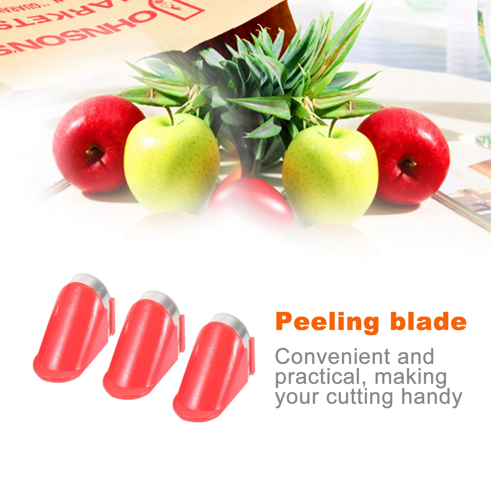 5pcs Stainless Steel Blades for Electric Potato Vegetable Fruit Peeler (Red)