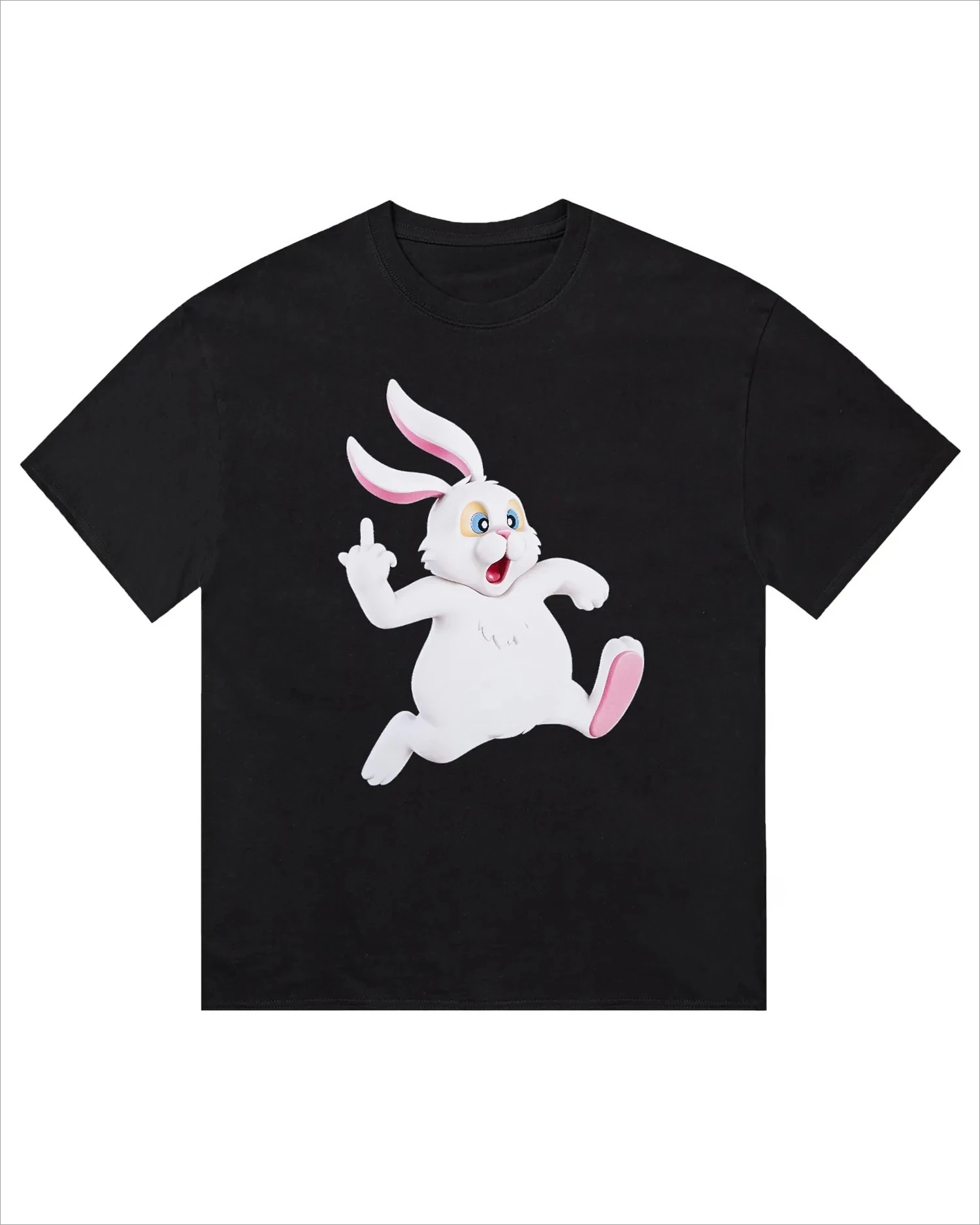 

Outdoor Street Fashion Trend Run Bunny Pattern Printing Summer Luxury Brand Cotton Men's and Women's T-Shirts Short Sleeves