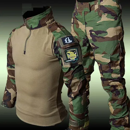 Imagen 1 del producto Nuevo traje de acampada para hombre, ropa de caza al aire libre Airsoft, camisas de asalto SWAT de Paintball, pantalones Cargo, uniformes Multicam del ejército para hombre