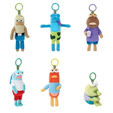 Kawaii SpongeBob Merchandise Residents of Beechburg Ugly Cute Ugly Fish Plush Blind BKeychain Decoration Cute Funny Gifts