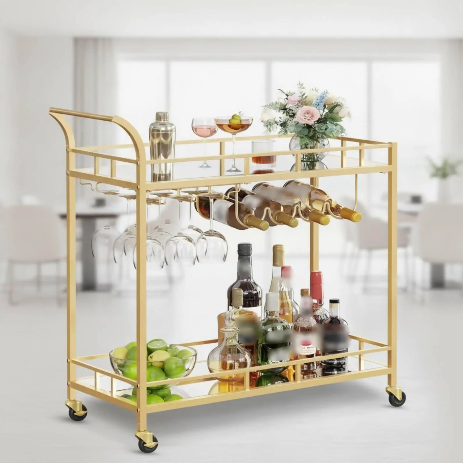 home-bar-trolley-golden-hued-bar-trolley-with-vino-rack-slim-for-hosts